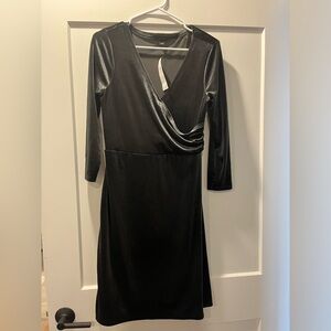 Ann Taylor Satin Black Dress